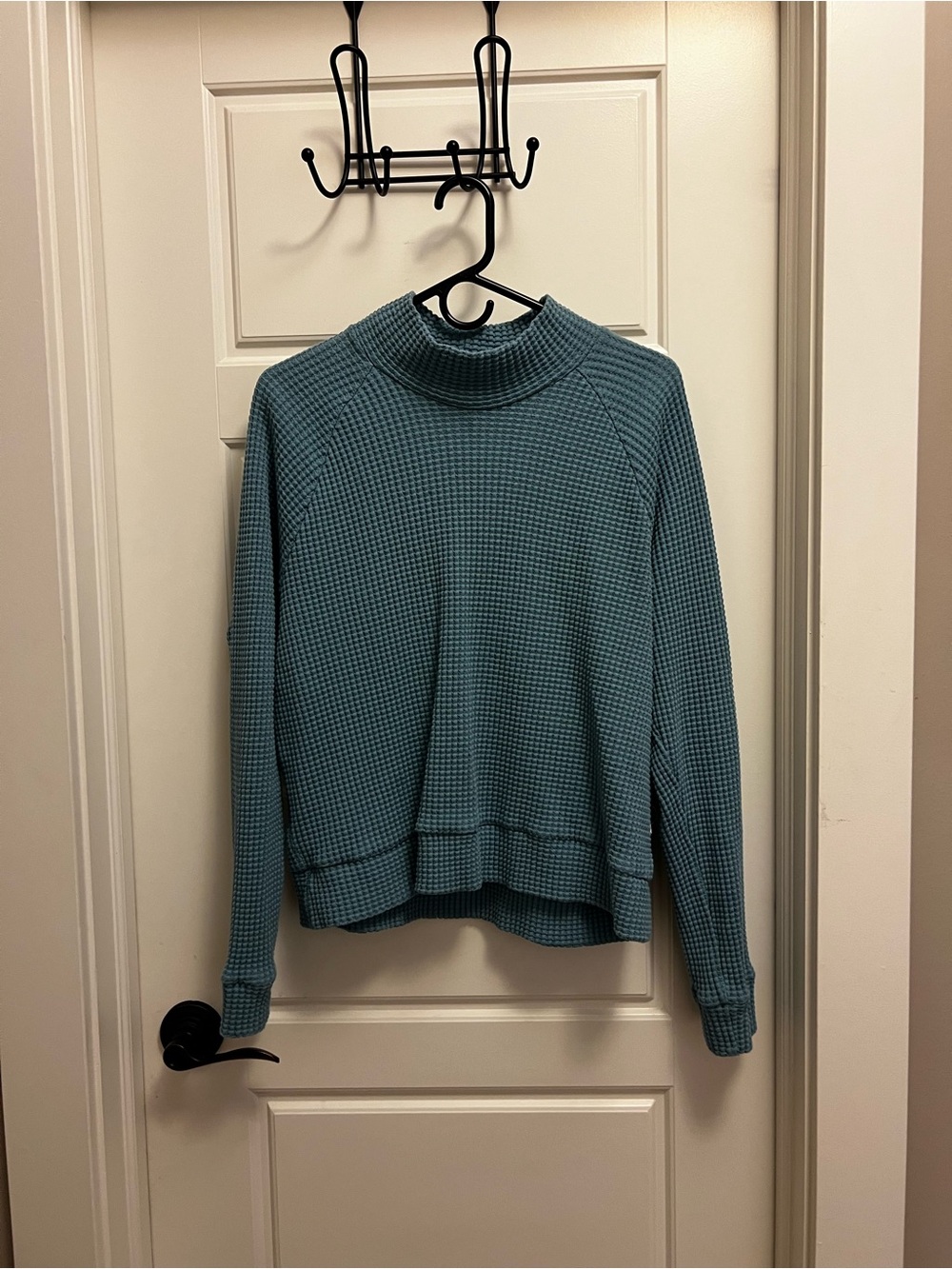 The North Face Teal Waffle Mock Neck Pullover - Women
